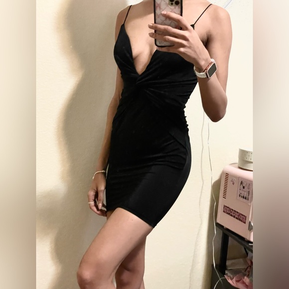 Black Strappy Mini Dress/LBD - Picture 3 of 5